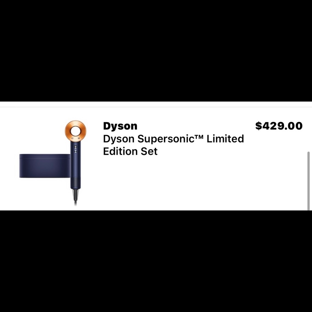 Perfect condition limited edition Prussian and gold dyson supersonic dryer.